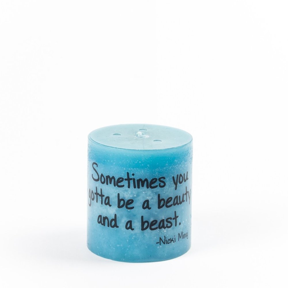Nicki Minaj Quote Custom Printed Scented Pillar Ca
